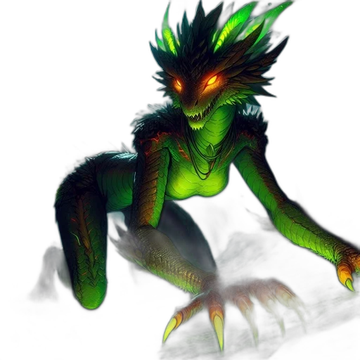 creature, dragon, staff, animal transparent PNG cut-out