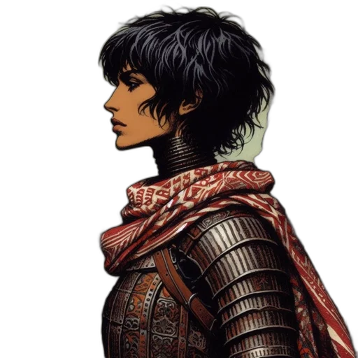 face, sword, jacket, dragon transparent PNG cut-out