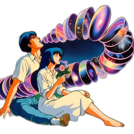 umbrella, flower, vaporwave, concept art transparent PNG cut-out