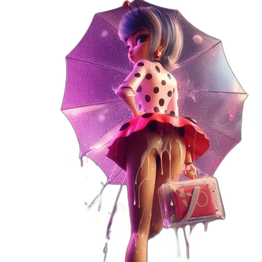 umbrella, dress, 3d render, concept art transparent PNG cut-out