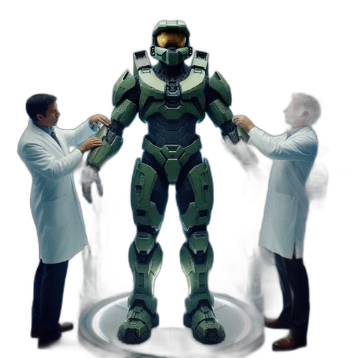 robot, concept art, 3d render, pixel art transparent PNG cut-out