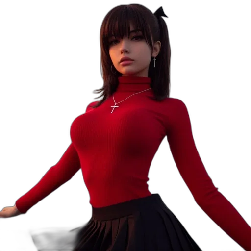 dress, 3d render, concept art, anime transparent PNG cut-out