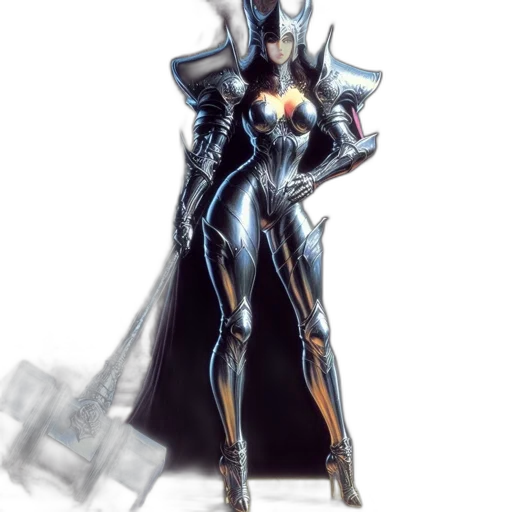 robot, dress, weapon, crown transparent PNG cut-out