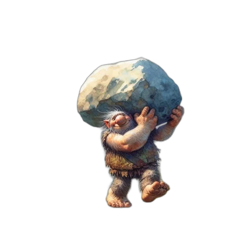 hat, creature, staff, face transparent PNG cut-out