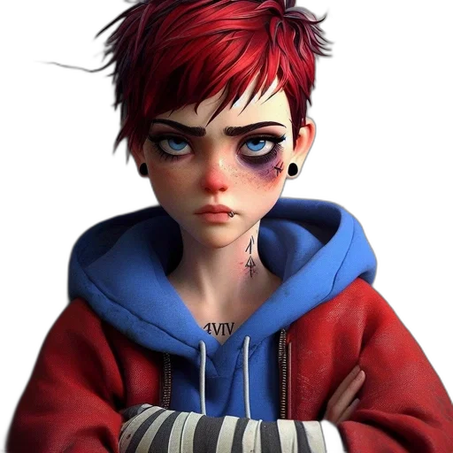jacket, face, 3d render, concept art transparent PNG cut-out