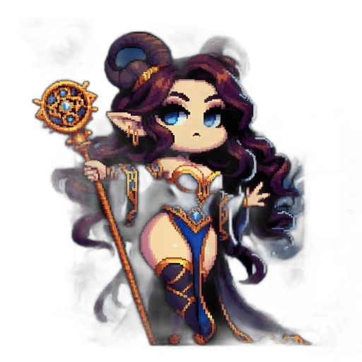 staff, fantasy art, concept art, pixel art transparent PNG cut-out