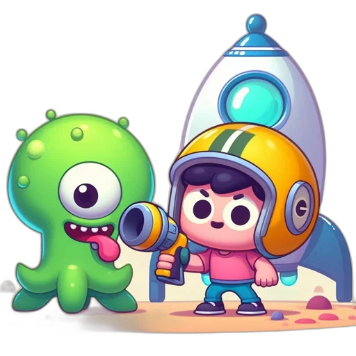 robot, staff, concept art, 3d render transparent PNG cut-out