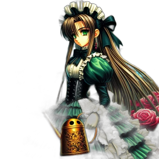 dress, weapon, crown, staff transparent PNG cut-out