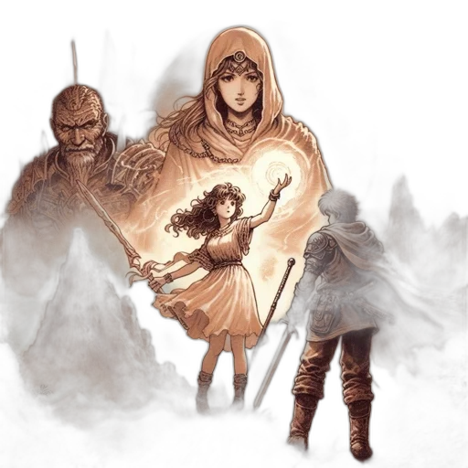 concept art, fantasy art, comic book art, pixel art transparent PNG cut-out