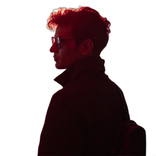 jacket, staff, face, hair transparent PNG cut-out