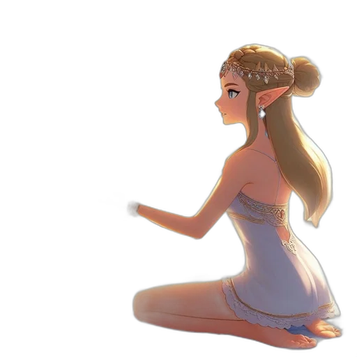 dress, crown, jewelry, staff transparent PNG cut-out