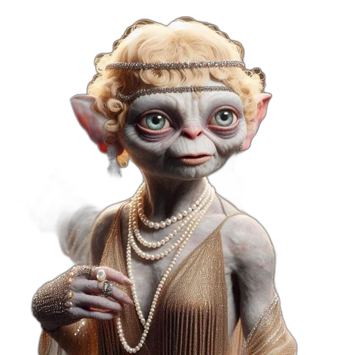 jewelry, staff, creature, dress transparent PNG cut-out