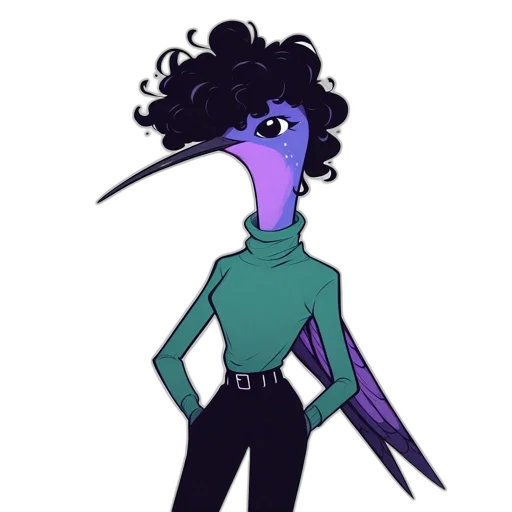 staff, creature, jacket, hair transparent PNG cut-out