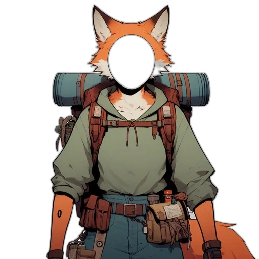 staff, jacket, mask, weapon transparent PNG cut-out
