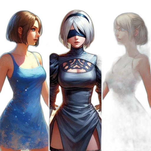 dress, robot, concept art, fantasy art transparent PNG cut-out