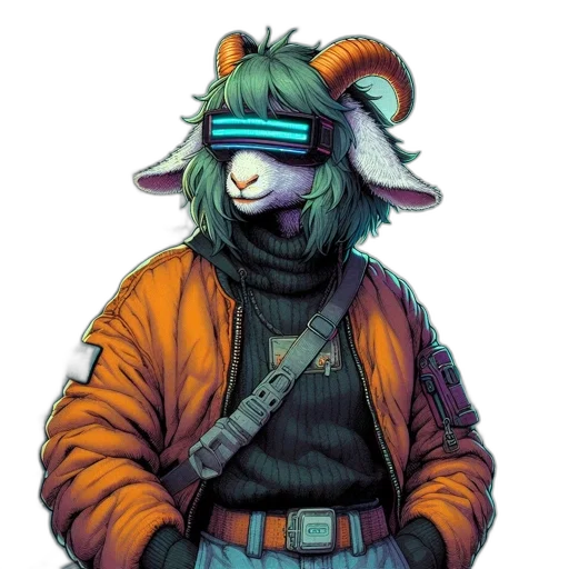jacket, mask, staff, animal transparent PNG cut-out