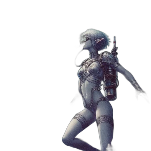 robot, weapon, sword, staff transparent PNG cut-out