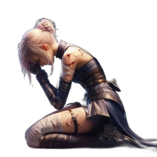 hair, weapon, creature, dress transparent PNG cut-out