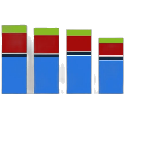 3d render, colorful, blue, red transparent PNG cut-out