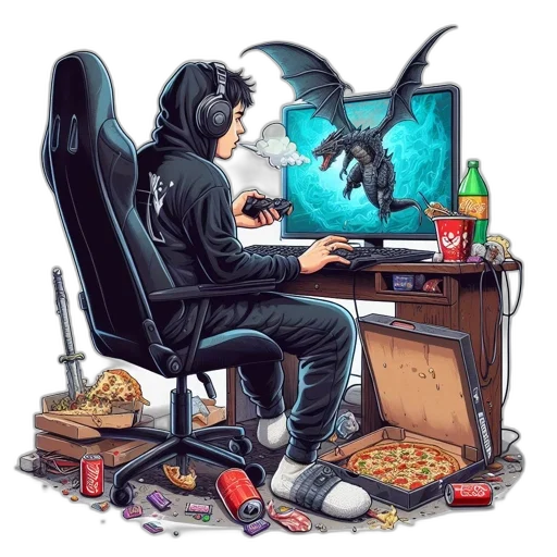 dragon, creature, concept art, cyberpunk transparent PNG cut-out