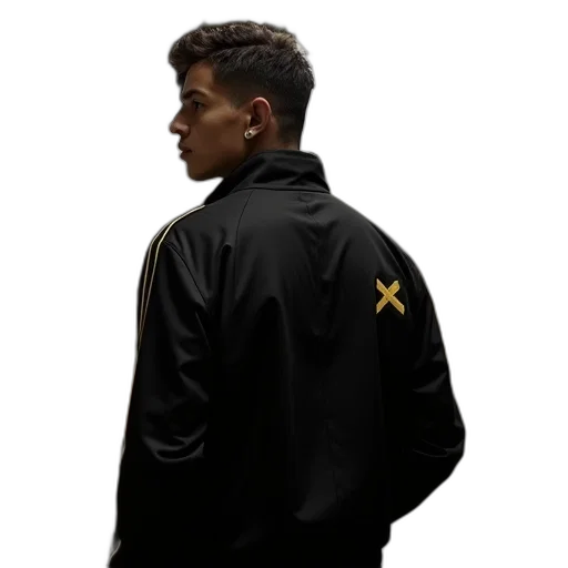 jacket, staff, man, stands transparent PNG cut-out