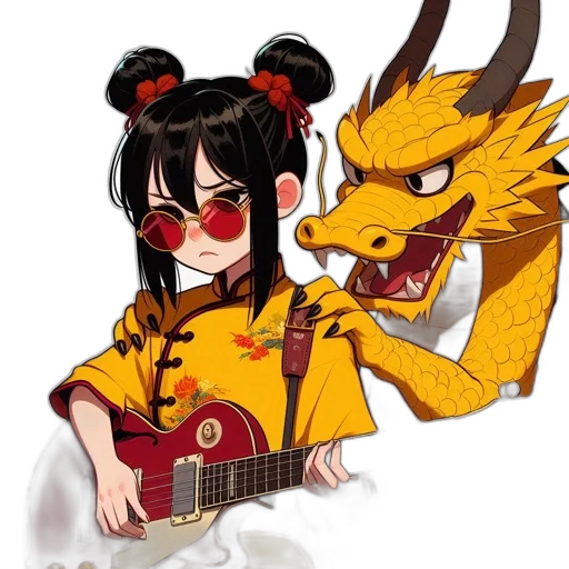 dragon, mask, animal, staff transparent PNG cut-out