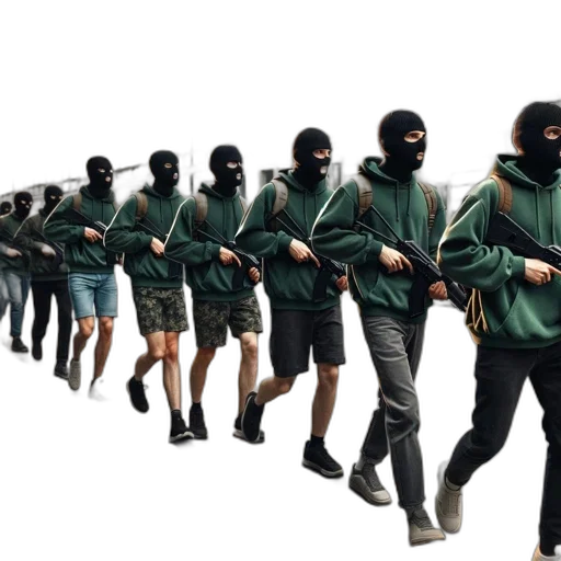 jacket, mask, weapon, concept art transparent PNG cut-out