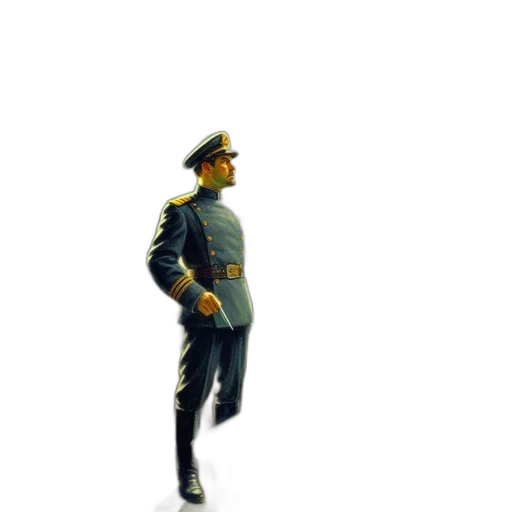 staff, hat, jacket, weapon transparent PNG cut-out