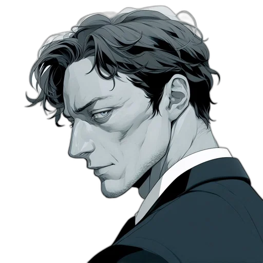 face, comic book art, concept art, cartoon transparent PNG cut-out