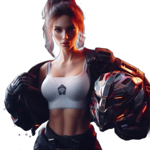 jacket, weapon, robot, photorealistic transparent PNG cut-out