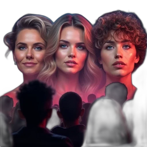 face, concept art, photorealistic, neon lights transparent PNG cut-out