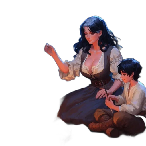 concept art, fantasy art, pixel art, 3d render transparent PNG cut-out