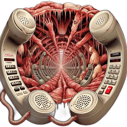 large, telephone, receiver, surrounded transparent PNG cut-out