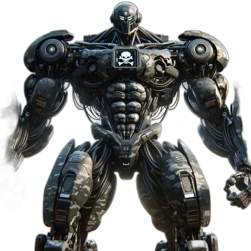 robot, weapon, concept art, 3d render transparent PNG cut-out