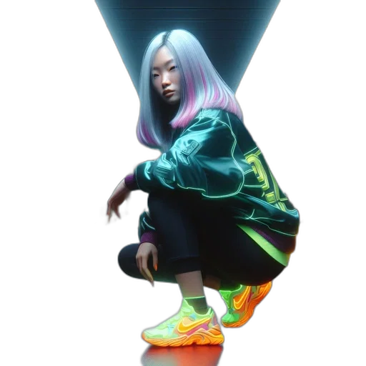 shoes, jacket, hair, robot transparent PNG cut-out