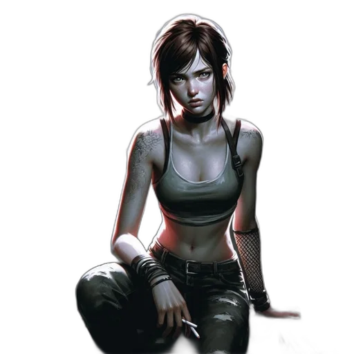 comic book art, concept art, cyberpunk, fantasy art transparent PNG cut-out