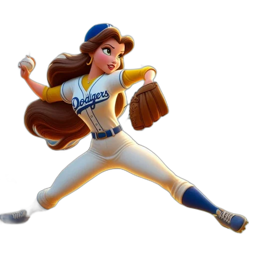 concept art, cartoon, 3d render, baseball-playing transparent PNG cut-out