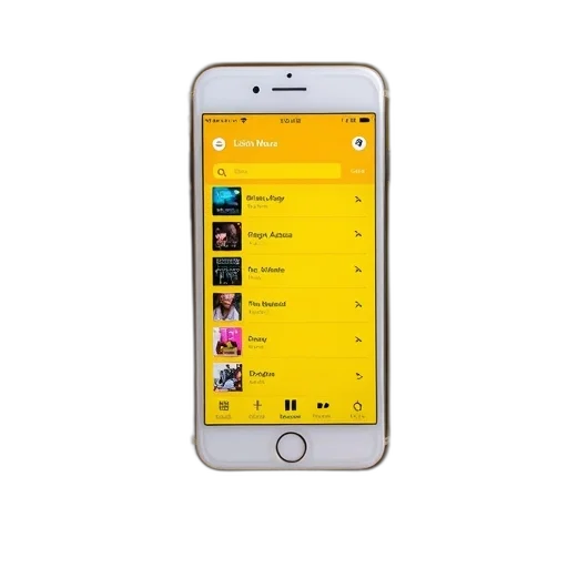 smartphone, screen, displaying, music transparent PNG cut-out
