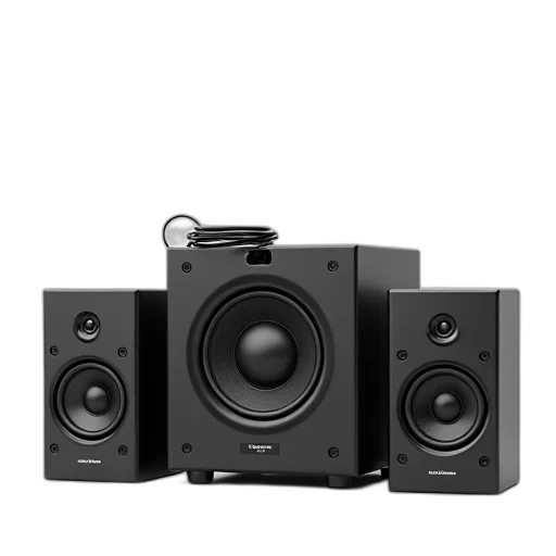 3d render, black, speaker, system transparent PNG cut-out