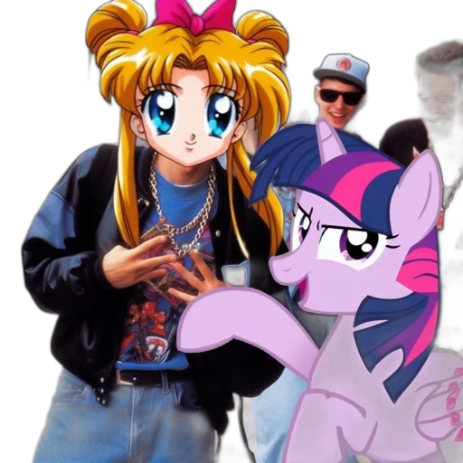 vaporwave, anime, cartoon, concept art transparent PNG cut-out