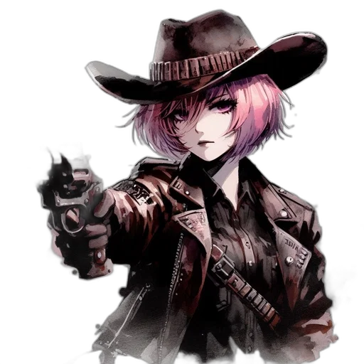 weapon, hat, jacket, staff transparent PNG cut-out
