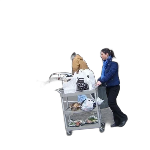 staff, animal, robot, woman transparent PNG cut-out