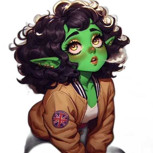 jacket, staff, creature, face transparent PNG cut-out