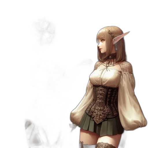 dress, staff, fantasy art, concept art transparent PNG cut-out