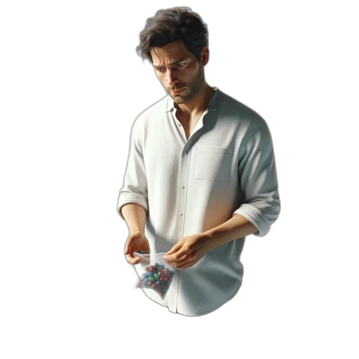 jacket, jewelry, bottle, staff transparent PNG cut-out