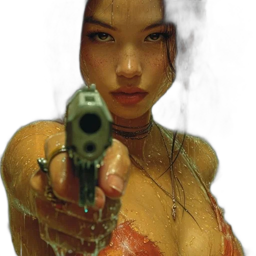 weapon, face, jewelry, robot transparent PNG cut-out