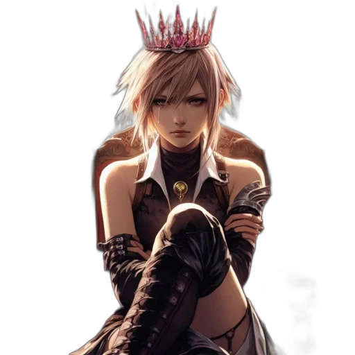 crown, dress, staff, weapon transparent PNG cut-out