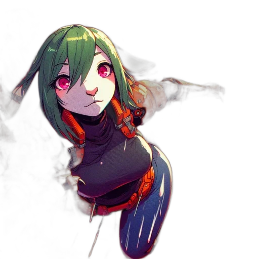 jacket, mask, staff, weapon transparent PNG cut-out