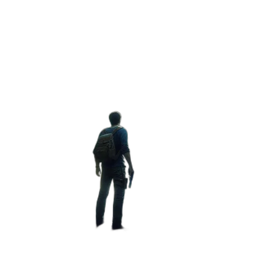 jacket, robot, staff, weapon transparent PNG cut-out