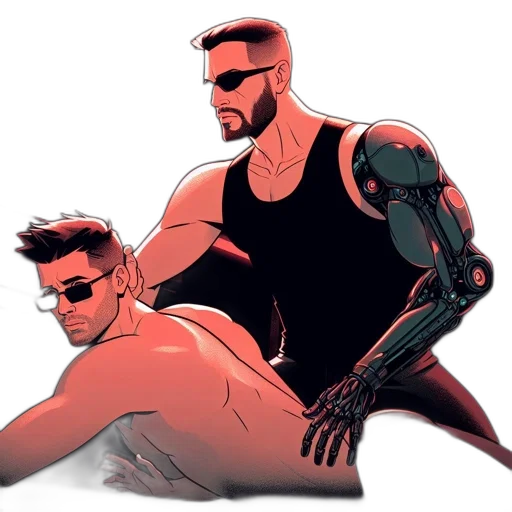 robot, cyberpunk, concept art, comic book art transparent PNG cut-out